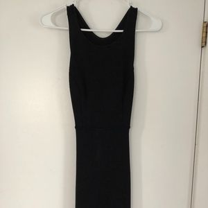 Black body-con with cut outs in the back